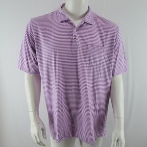 B.Draddy Golf Polo Shirt‎ Mens XL Pima Cotton Purple Striped